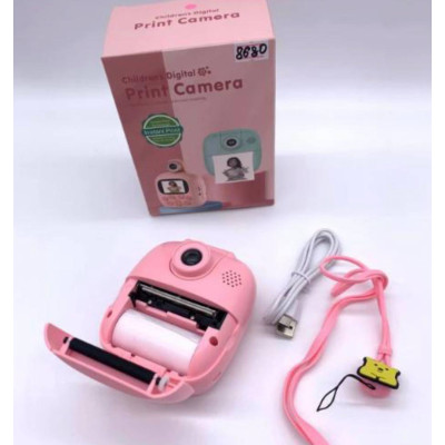Дитячий фотоапарат Миттєвого друку Kids Print Camera Рожевий (30 шт )